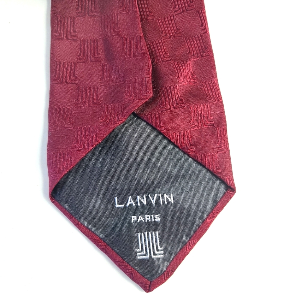 LANVIN PARIS Men's Luxury Silk Neck Tie - Picture 3 of 5